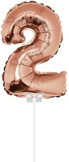 Folieballon Cijfer 2 40 Cm Rosé Goud Goudkleurig