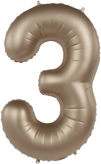 Folieballon Cijfer 3 Starlight Gold (86cm) Goud - Brons