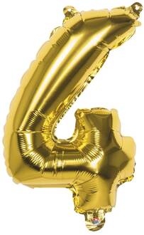 Folieballon Cijfer '4' Goud 36cm Goud - Brons