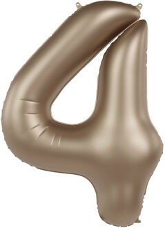 Folieballon Cijfer 4 Starlight Gold (86cm) Goud - Brons