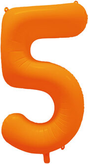 Folieballon Cijfer 5 Neon Oranje (86cm)
