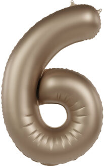 Folieballon Cijfer 6 Starlight Gold (86cm) Goud - Brons