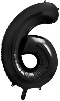 Folieballon Cijfer 6 Zwart (86cm)