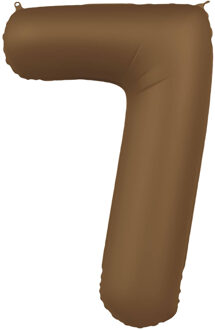 Folieballon Cijfer 7 Bruin Mat (86cm) Bruin - Kastanje