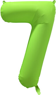 Folieballon Cijfer 7 Neon Groen (86cm) Oranje