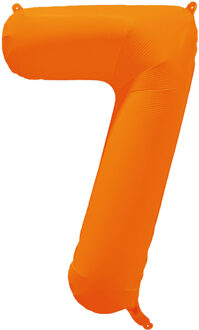 Folieballon Cijfer 7 Neon Oranje (86cm)