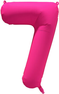 Folieballon Cijfer 7 Neon Roze (86cm) Oranje