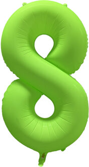 Folieballon Cijfer 8 Neon Groen (86cm)