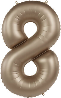 Folieballon Cijfer 8 Starlight Gold (86cm) Goud - Brons