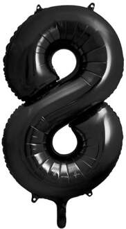Folieballon Cijfer 8 Zwart (86cm)