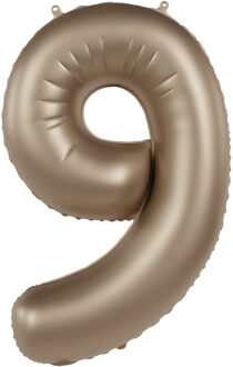 Folieballon Cijfer 9 Starlight Gold (86cm) Goud - Brons