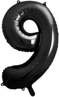 Folieballon Cijfer 9 Zwart (86cm)
