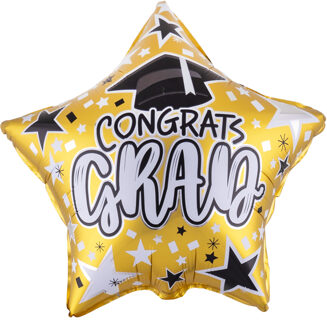 Folieballon Congrats Grad Ster Goud (45cm) Multikleur - Print