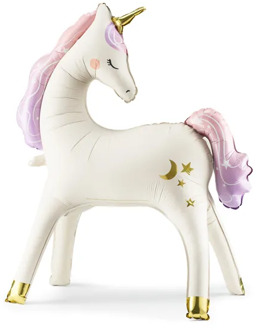 Folieballon Eenhoorn Beige Staand (95x86cm) Multikleur - Print