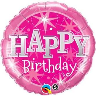 Folieballon Happy Birthday 46 Cm Roze
