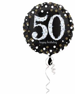 Folieballon Happy Birthday 50 Jaar 45 Cm Helium Zwart