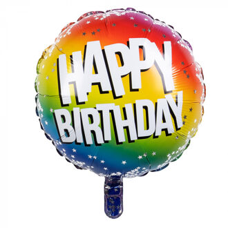 Folieballon Happy Birthday Dubbelzijdig 45 Cm Multikleur