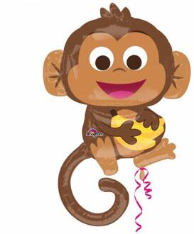 Folieballon Happy Monkey 63 X 91 Cm Bruin