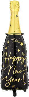 Folieballon Happy New Year Champagne Fles (27x88cm) Multikleur - Print