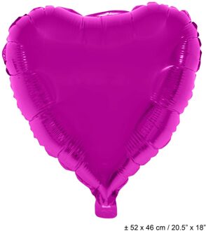 Folieballon Hart Fuchsia - 46cm Roze, Paars - Lila