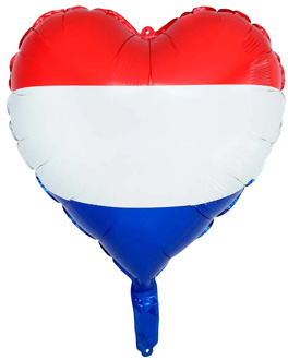 Folieballon Hart Holland Rood Wit Blauw (45cm) Multikleur - Print
