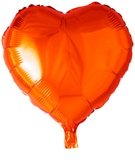 Folieballon Hart Oranje (45cm)