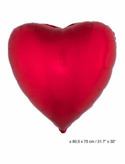 Folieballon Hart rood 80cm Rood - Zalm
