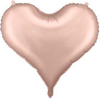 Folieballon Hart Rosé Goud Satijn (75x64,5cm) Goud - Brons