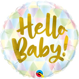 Folieballon Hello Baby! 45 Cm Folie Pastel/goud Multikleur