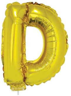 Folieballon letter D - 41 cm - goud - feestdecoratie - versiering Goudkleurig
