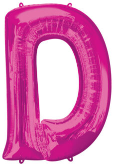 Folieballon Letter D 60 X 83 Cm Roze