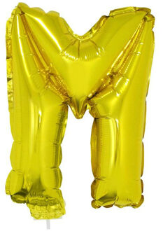 Folieballon letter M - 41 cm - goud - feestdecoratie - versiering