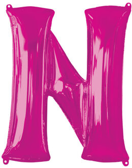 Folieballon Letter N 60 X 81 Cm Roze