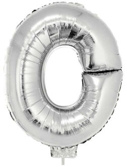 Folieballon letter O - 41 cm - zilver - feestdecoratie - versiering