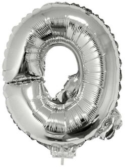 Folieballon letter Q - 41 cm - zilver - feestdecoratie - versiering