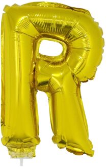 Folieballon Letter 'R' Goud Met Stokje Goud - Brons
