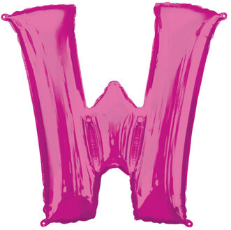 Folieballon Letter W 71 X 83 Cm Roze