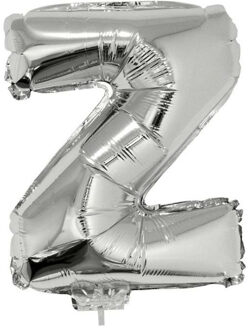 Folieballon letter Z - 41 cm - zilver - feestdecoratie - versiering