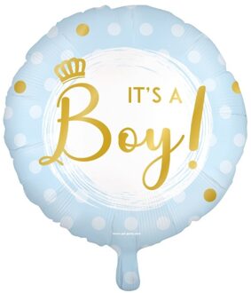 Folieballon Lichtblauw 'it's a boy!' (45cm) Multikleur - Print