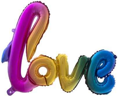 Folieballon Love Regenboog - 100x68cm Multikleur - Print