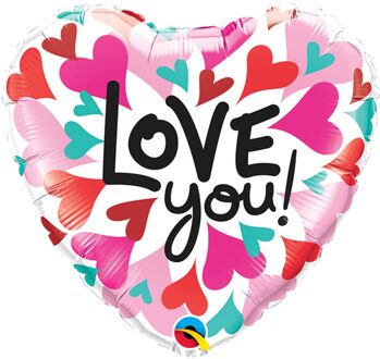 Folieballon Love You 45 Cm Wit/roze