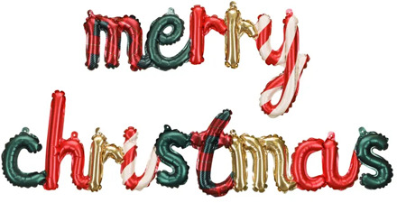 Folieballon Merry Christmas (143x25cm) Multikleur - Print