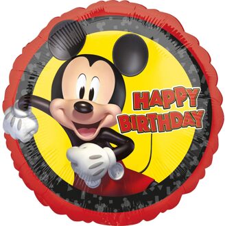 Folieballon Mickey Mouse Happy Birthday 43 Cm Rood/zwart Multikleur