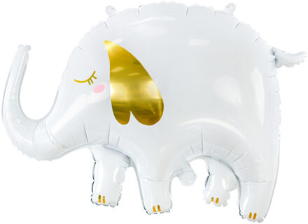 Folieballon Olifant Wit/Goud (83x58cm) Multikleur - Print