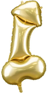 Folieballon Penis Goud Groot 88cm Goud - Brons