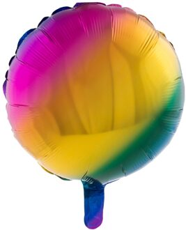 Folieballon Rond Regenboog - 46cm Multikleur - Print