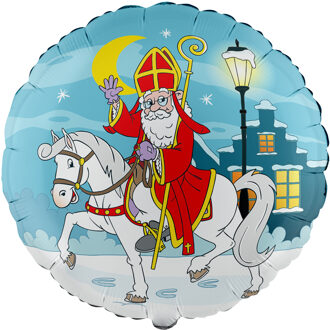 Folieballon Sinterklaas & Ozosnel Cartoon (45cm) Multikleur - Print