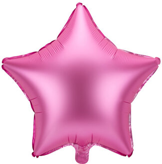Folieballon Ster Pink Satijn 48cm Roze