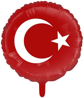 Folieballon Turkije (46cm) Rood - Zalm, Wit - Transparant