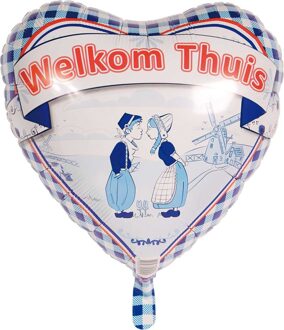 Folieballon Welkom Thuis 45 Cm Wit/blauw